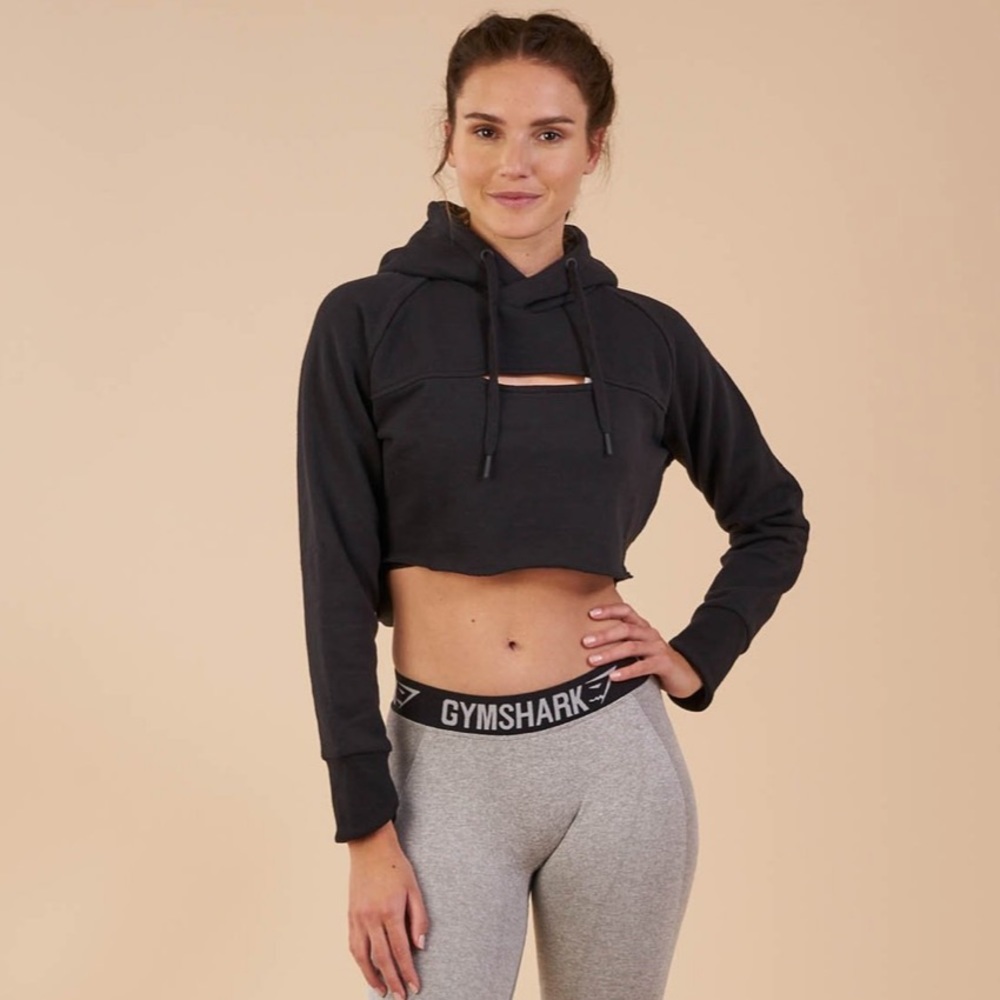 Gym shark cropped hoodie
